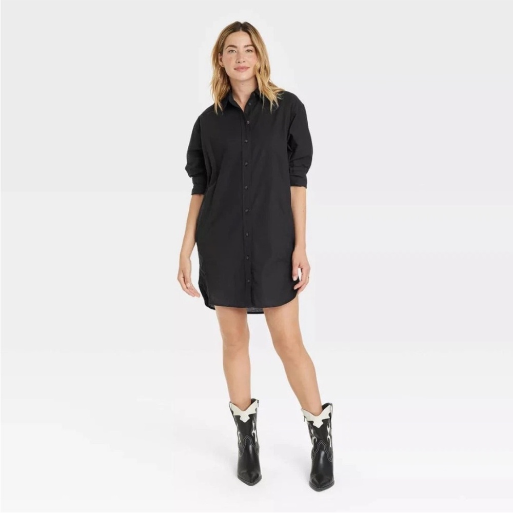 COPY - Black universal thread shirt dress size L pockets NWT